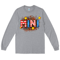 Heather Grey usa mini  leopard background Long Sleeve Tee - AdoDesignShop