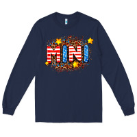 Navy usa mini  leopard background Long Sleeve Tee - AdoDesignShop