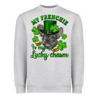 Heather Grey st.patrick's day my french bulldog is my lucky charm Heavyweight Sweatshirt - RanaPortraitStore