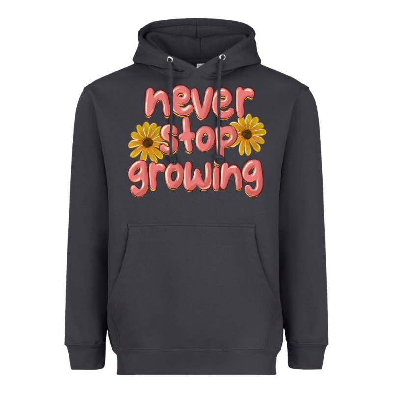 Never Stop Growing Heavyweight Hoodie by MaliasSmallBusiness | Teevron