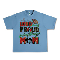 Pebble Blue loud and proud wrestling mom Urban Heavy Tee - Zillion Design Studio