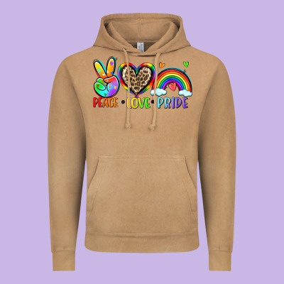 Peace Love Pride Vintage Hoodie Designed By Zillion Design Studio
