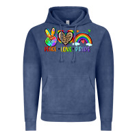 Vintage Denim peace love pride Vintage Hoodie - Zillion Design Studio