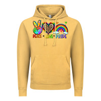 Vintage Mustard peace love pride Vintage Hoodie - Zillion Design Studio