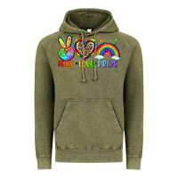 Vintage Olive peace love pride Vintage Hoodie - Zillion Design Studio