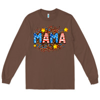Chestnut usa Mama  leopard background Long Sleeve Tee - AdoDesignShop