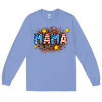 Colony Blue usa Mama  leopard background Long Sleeve Tee - AdoDesignShop
