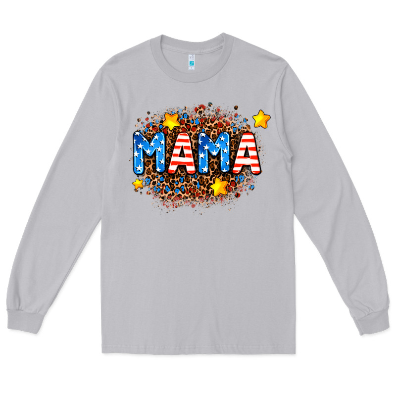 Usa Mama  Leopard Background Long Sleeve Tee by AdoDesignShop | Teevron