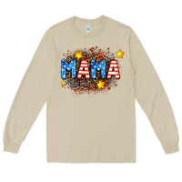 Mushroom usa Mama  leopard background Long Sleeve Tee - AdoDesignShop