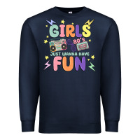 Navy girls just wanna have fun Premium Sweatshirt - MaliasSmallBusiness