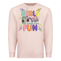 Pale Pink girls just wanna have fun Premium Sweatshirt - MaliasSmallBusiness