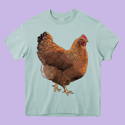 New Hampshire Red Chicken Heavy Core Tee Designed By Lillyallendesigns