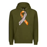 Army Green Kidney Cancer Ribbon Baseball Premium Hoodie - BundleAndBundleShop