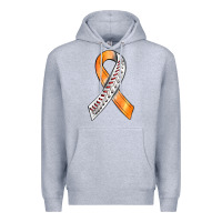 Heather Grey Kidney Cancer Ribbon Baseball Premium Hoodie - BundleAndBundleShop