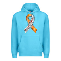 Ocean Blue Kidney Cancer Ribbon Baseball Premium Hoodie - BundleAndBundleShop
