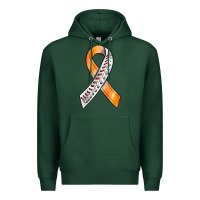 Sports Green Kidney Cancer Ribbon Baseball Premium Hoodie - BundleAndBundleShop