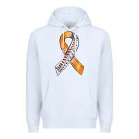 White Kidney Cancer Ribbon Baseball Premium Hoodie - BundleAndBundleShop