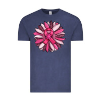 Vintage Denim breast awareness cancer pink sunflower Vintage Tee - RanaPortraitStore