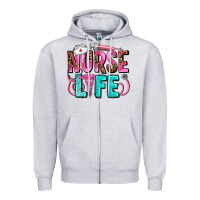 Heather Grey nurse life Zipper Hoodie - AdoDesignShop