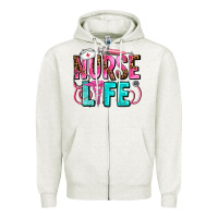 Oatmeal Heather nurse life Zipper Hoodie - AdoDesignShop
