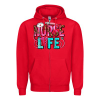 Red nurse life Zipper Hoodie - AdoDesignShop