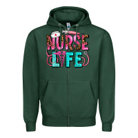 Sports Green nurse life Zipper Hoodie - AdoDesignShop