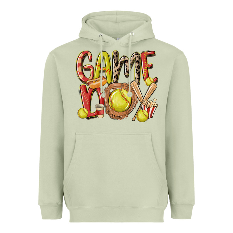 Game Day Softball Heavyweight Hoodie by MaliasSmallBusiness | Teevron
