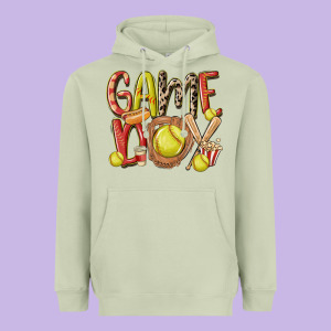 Game Day Softball Heavyweight Hoodie Designed By Maliassmallbusiness
