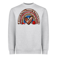 Heather Grey football rainbow Heavyweight Sweatshirt - Zillion Design Studio