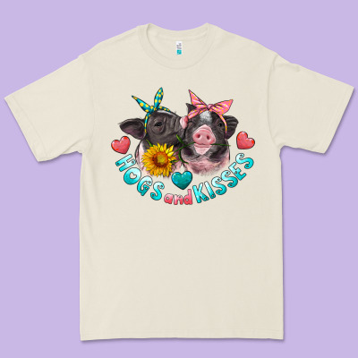 Hogs And Kisses Pigs Premium Tee Designed By Artiststas