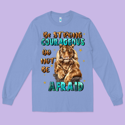 Be Strong And Courageous Long Sleeve Tee Designed By Jahusdesignshop