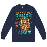 Navy be strong and courageous Long Sleeve Tee - JahusDesignShop