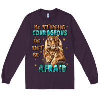 Plum be strong and courageous Long Sleeve Tee - JahusDesignShop
