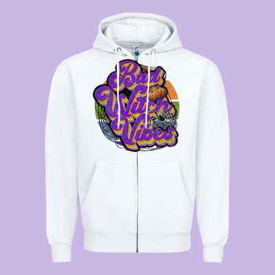 Bad Witch Vibes Zipper Hoodie Designed By Jahusdesignshop