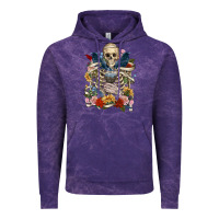Cloud Purple Flower Boho Skull Skeleton Vintage Hoodie - RanaPortraitStore