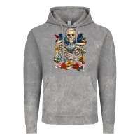 Cloud Rock Flower Boho Skull Skeleton Vintage Hoodie - RanaPortraitStore