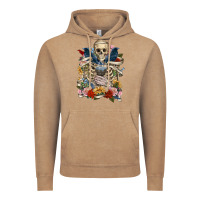 Vintage Coffee Flower Boho Skull Skeleton Vintage Hoodie - RanaPortraitStore