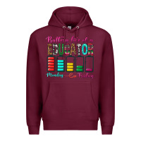 Burgundy Battery Life Of A Educator Premium Hoodie - BundleAndBundleShop