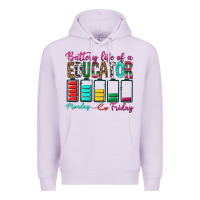 Lilac Battery Life Of A Educator Premium Hoodie - BundleAndBundleShop