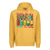 Mustard Battery Life Of A Educator Premium Hoodie - BundleAndBundleShop