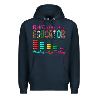 Navy Battery Life Of A Educator Premium Hoodie - BundleAndBundleShop