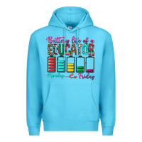 Ocean Blue Battery Life Of A Educator Premium Hoodie - BundleAndBundleShop