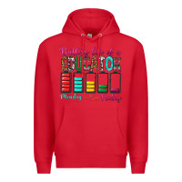 Red Battery Life Of A Educator Premium Hoodie - BundleAndBundleShop