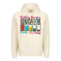 Tofu Battery Life Of A Educator Premium Hoodie - BundleAndBundleShop