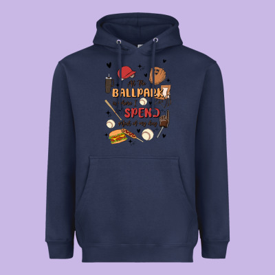 At The Ballpark Is Where I Spend Most Of My Day Heavyweight Hoodie Designed By Maliassmallbusiness
