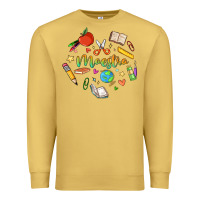 Antique Gold maestra teacher heart doodle Premium Sweatshirt - MaliasSmallBusiness