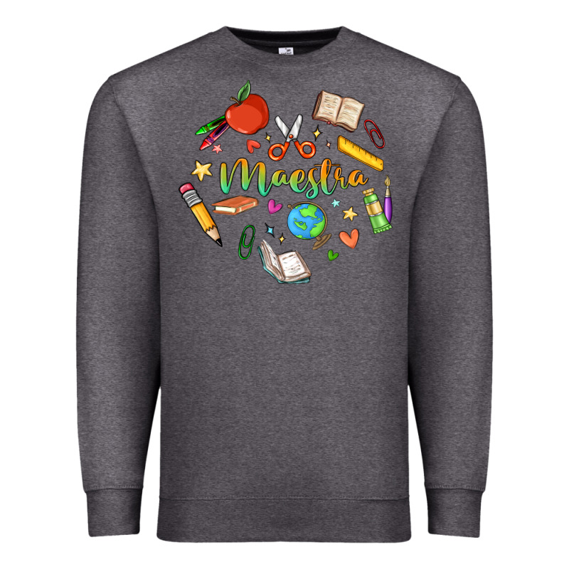 Maestra Teacher Heart Doodle Premium Sweatshirt by MaliasSmallBusiness | Teevron