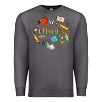 Charcoal Heather maestra teacher heart doodle Premium Sweatshirt - MaliasSmallBusiness