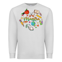Dove Grey maestra teacher heart doodle Premium Sweatshirt - MaliasSmallBusiness