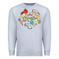 Heather Grey maestra teacher heart doodle Premium Sweatshirt - MaliasSmallBusiness